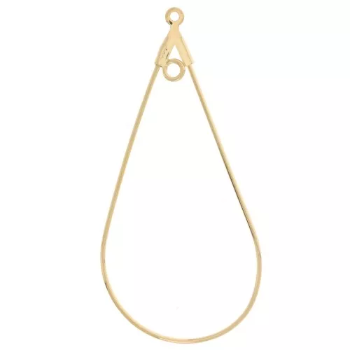 Base per orecchini a goccia e anello 45x21mm Acciaio inossidabile 316L dorato x2