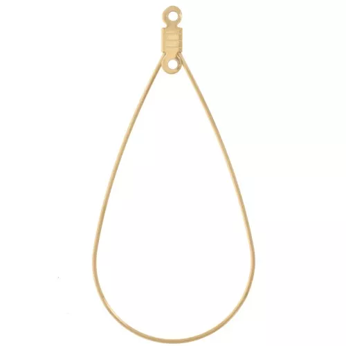 Gancio per orecchini a goccia 49x24 mm Acciaio inossidabile 304L Dorato x2