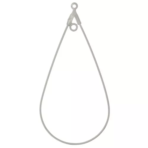 Base per orecchini a goccia 51x25 mm - Acciaio inossidabile 316L x2