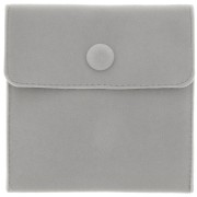 Pochette in velluto con chiusura bottoni pressione 100x95 mm - Grigio x1|raw }}