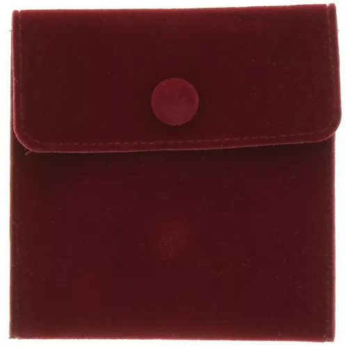 Pochette in velluto con chiusura bottoni pressione 100x95 mm - Bordeaux x1