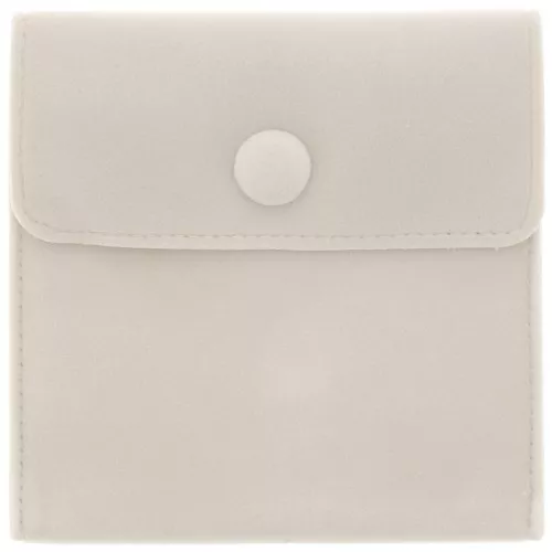 Pochette in velluto con chiusura bottoni pressione 100x95 mm - Ecrù x1