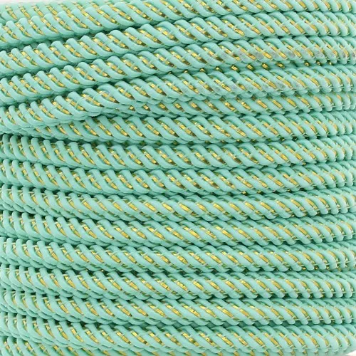 Cordoncino in poliestere intrecciato e filo metallico 3 mm - Veraman - Oro x1m