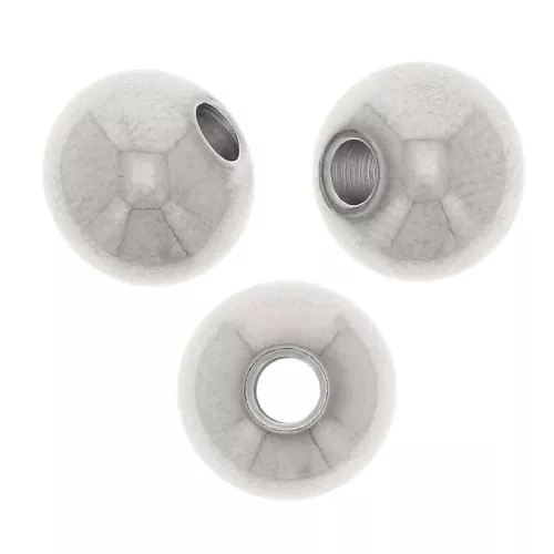 Perline tonde appiattite 8x6,7 mm - Acciaio inox 304 x20