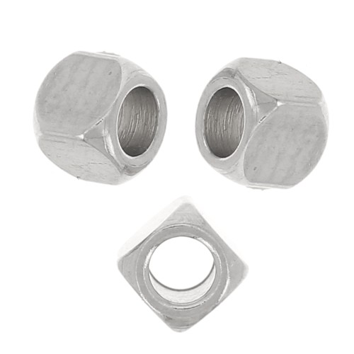 Perline cubiche arrotondate da 2,5 mm - Acciaio inox 304 x20