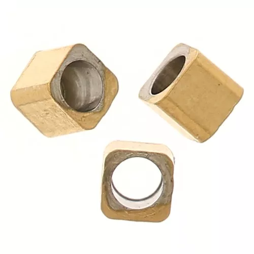 Perline cubiche da 2 mm - Acciaio inossidabile 304 dorato x10
