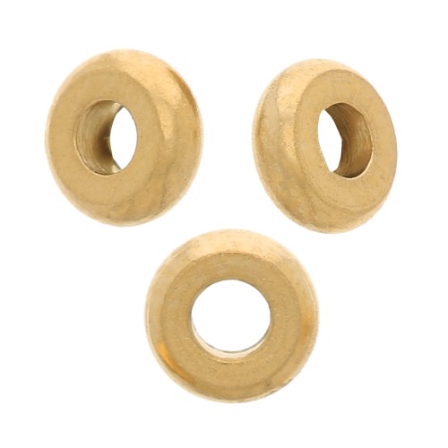 Perle Heishi - Disco piatto 4x1,5 mm - Acciaio inox 304 dorato x10