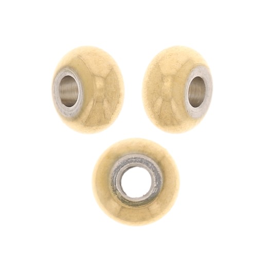 Perline a disco Heishi - Disco piatto 6x3 mm - Acciaio inox 304 dorato x10