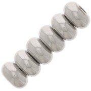 Perline Heishi - disco piatto 6x3 mm - Acciaio inox 304L x20