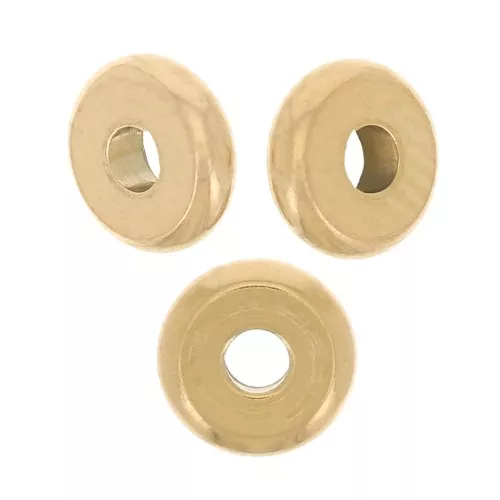 Perle di rondella Heishi - disco piatto 5x1,5 mm - acciaio inossidabile 304L Dorato x10