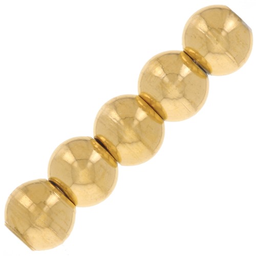 Perla rotonda appiattita 4x3,5 mm - Acciaio inossidabile 303L Dorato x20