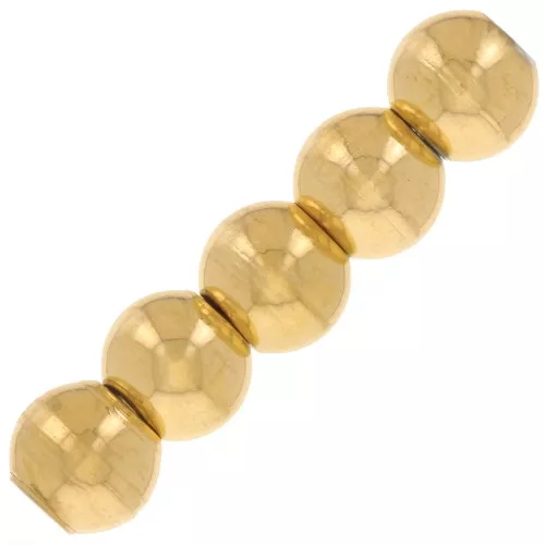 Perla rotonda appiattita 4x3,5 mm - Acciaio inossidabile 303L Dorato x20