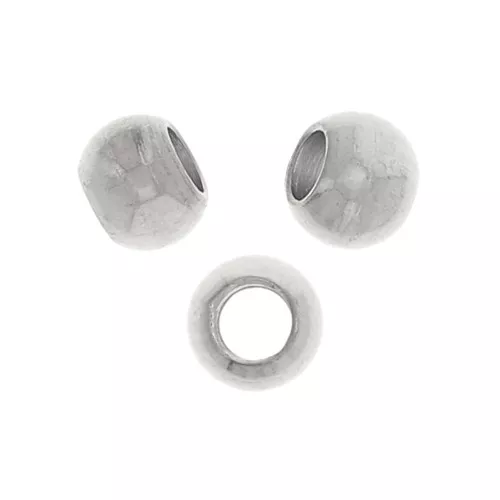 Perline tonde appiattite 3x2 mm - Acciaio inox 304 x20