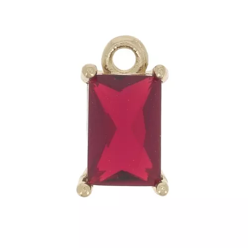 Mini ciondolo rettangolare con Ossido di zirconio 8,5x5 mm - Oro - Siam x1