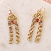 Mini ciondolo rettangolare con Ossido di zirconio 8,5x5 mm - Oro - Zaffiro x1