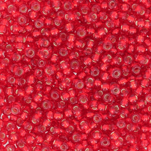 Perle di semi Preciosa 11/0 2 mm - Light Siam Silver Lined x20g