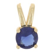 Pendente tondo con  Ossido di zirconio 6 mm - Oro - Zaffiro x1|raw }}
