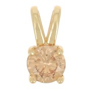 Pendente tondo con  Ossido di zirconio 6 mm - Oro - Topazio chiaro x1|raw }}