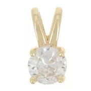 Pendente tondo con  Ossido di zirconio 6 mm - Oro - Cristallo x1