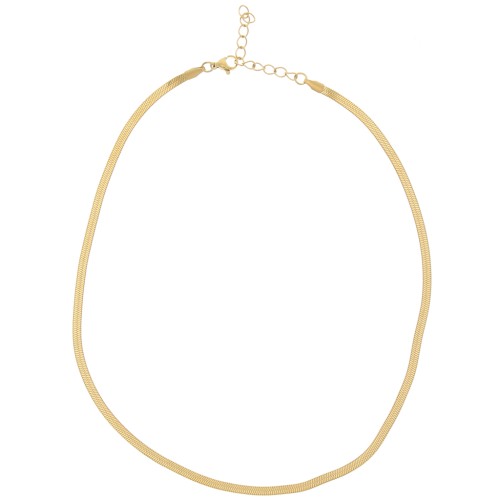 Girocollo maglia specchio serpente piatto 3,3mm Acciaio inox 304 dorato x46cm