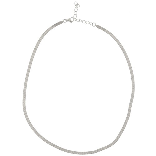 Girocollo con maglia a specchio - serpente piatto 3,3 mm - Acciaio inossidabile 304 x46cm