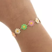 Catena di margherite resina 10 mm - dorato - Multicolore x99cm