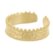 Anello regolabile in stile etnico martellato - Dorato con oro fino x1|raw }}