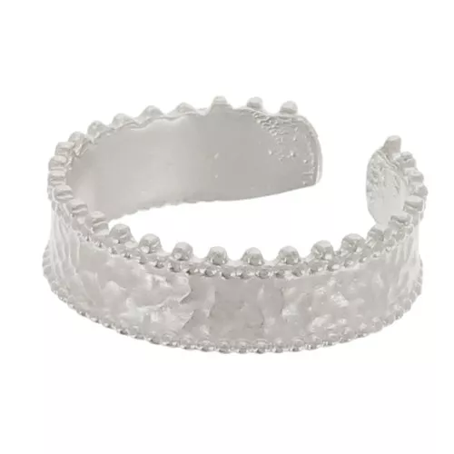 Anello regolabile in stile etnico martellato - Placcatura argento antico x1