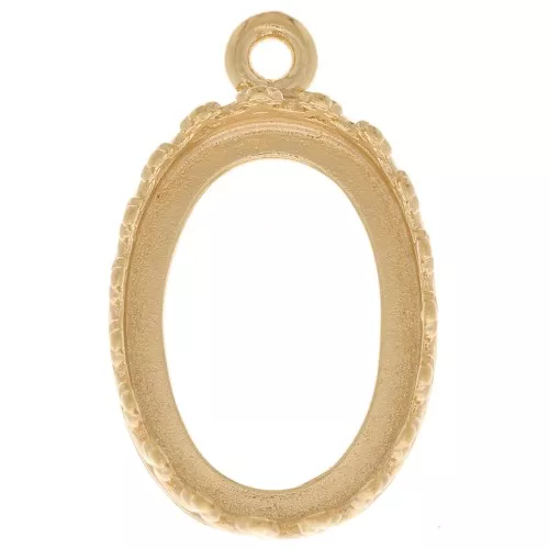 Set di pendenti ovali - design a corona per cabochon 14x10 mm - dorato oro finox1