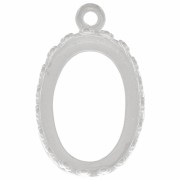 Set di pendenti ovali - design a corona per cabochon 14x10 mm - Placcatura in argento|raw }}