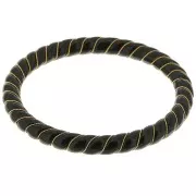 Bracciali - Bracelet jonc torsadé en résine opaque avec fil doré 64 mm - Noir x1 Bracelet jonc torsadé en résine opaque avec fil doré 64 mm - Noir x1