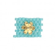 Cymbal - Perlina fiore per Miyuki Delica e Rocaille 11/0 - 6mm Gerani - Bronzo x1