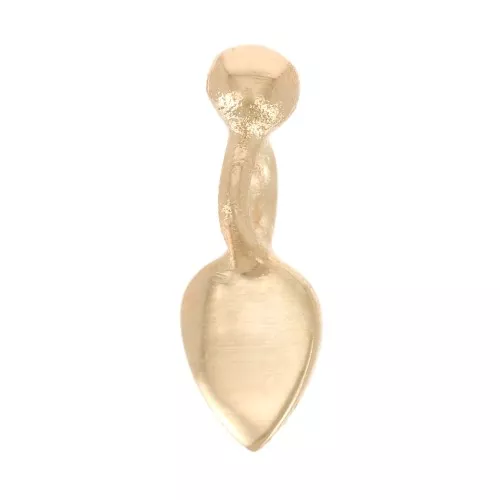Mini ciondolo petalo con pallina 9x3 mm - placcato oro 3 micron x1