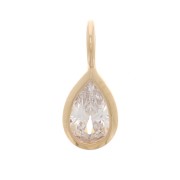 Mini ciondolo con Ossido di zirconio 10x4 mm - Placcato oro 3 micron - Cristallo x1|raw }}