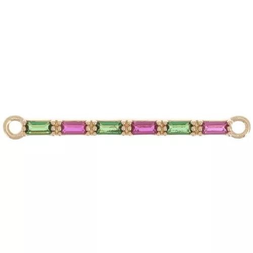 Distanziatore barra rettangolare multicolore 29,5x2 mm - placcato oro 3 micron x1