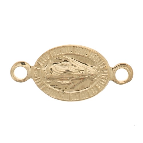 Distanziatore ovale vergine 11,5x5 mm - placcato oro 3 micron x1