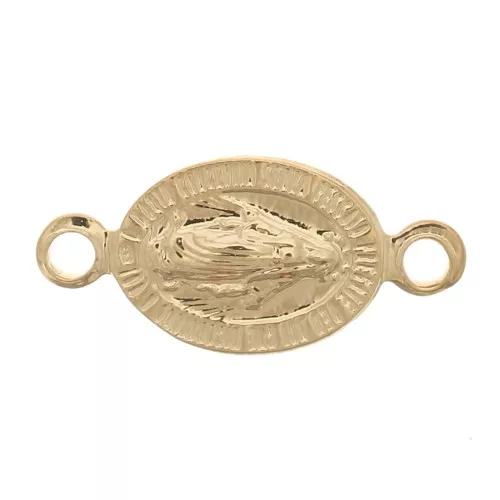 Distanziatore ovale vergine 11,5x5 mm - placcato oro 3 micron x1