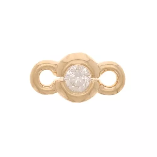 Distanziatore rotondo di Ossido di zirconio da 3,5 mm - Placcato oro 3 micron - Cristallo x1