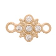 Distanziatore a croce con Ossido di zirconio 11x7 mm - Placcato oro 3 micron - Cristallo x1