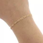 Catena figaro a maglie alternate (1x1) 2,8 mm - Gold filled x20cm