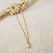 Ciondolo simbolo 8 mm con Ossido di zirconio - & - Dorato oro fino- Cristallo x1