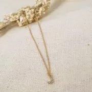 Ciondolo simbolo 8 mm con Ossido di zirconio - & - Dorato oro fino- Cristallo x1