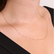 Girocollo a maglia Forzatina 1,25 mm - Rosa gold x46cm