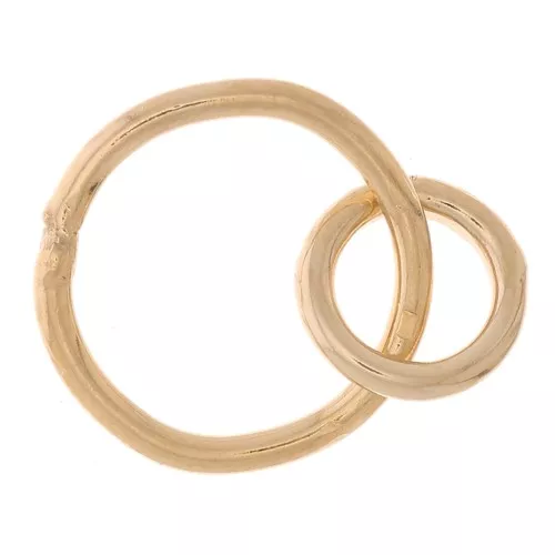 Due anelli rotondi chiusi e intrecciati da 10 e 6 mm -Gold filled x1