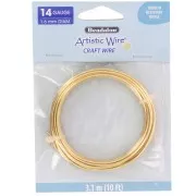 Filo di ottone Artistic Wire 1,6 mm - grezzo con trattamento anti-ossidazione x 3,1 m