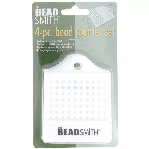 Set di 4 contaperle in plastica - da 3 mm a 8 mm - Beadalon - Bianco