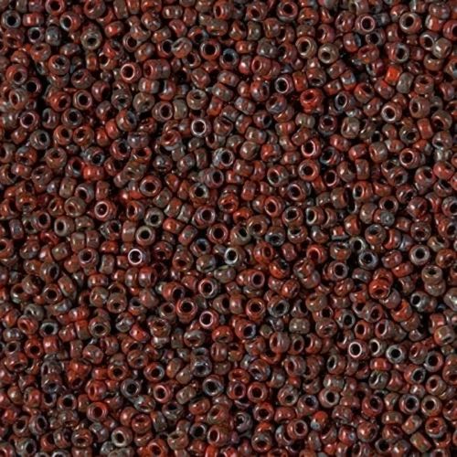 Rocaille Miyuki 15/0 4513 - Opaque Red Picasso x8g