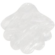 Pendente conchiglia in acetato 43x45 mm - Bianco perlato x1|raw }}