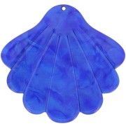Pendente conchiglia in acetato 43x45 mm blu reale perlato x1|raw }}