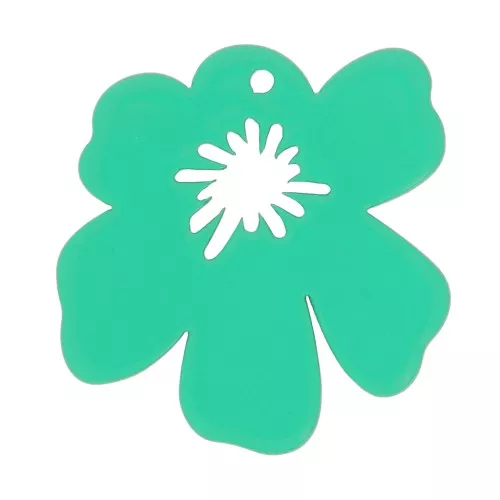 Pendente forma di fiore in acetato 30x29 mm - Verde x1